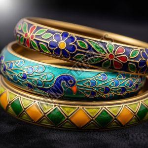 Brass Bangles with Meenakari Enamel Work