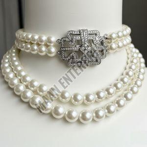 Classic Faux Pearl Choker Necklace