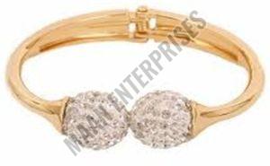Crystal Studded Brass Bracelet
