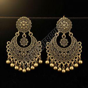Ethnic Brass Chandbali Earrings