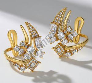 High Fashion Brass Ear Cuffs with Zirconia