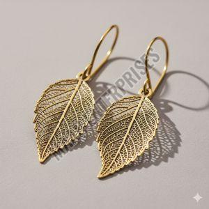 Lightweight Brass Leaf Earrings