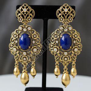 Luxury Brass Dangle Earrings with Zirconia