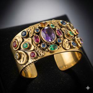 Luxury High-End Brass & Gemstone Bracelet