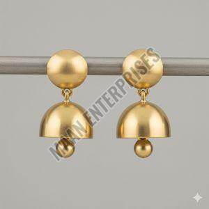 Minimalist Brass Jhumka Earrings