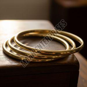 Plain Polished Brass Bangle Set