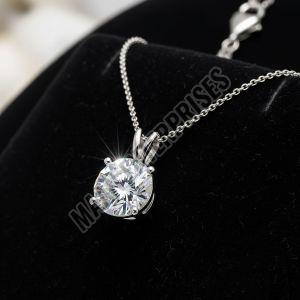 Sparkling Solitaire Artificial Diamond Necklace