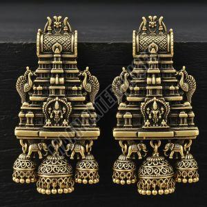 Temple Inspired Brass Earrings