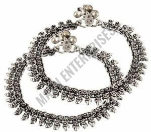 Traditional Oxidized Silver Anklets