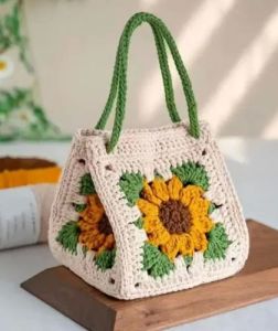 Crochet Sunflower Handbags