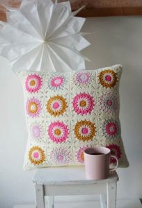Flower Pattern Crochet Cushion Covers