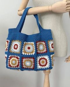 Square Pattern Crochet Handbags