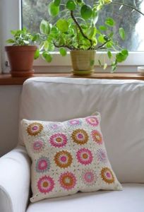 Flower Pattern Crochet Cushion Covers