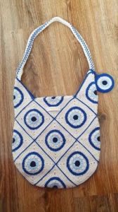 Evil Eye Pattern Crochet Handbags