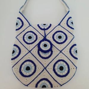 Evil Eye Pattern Crochet Handbags