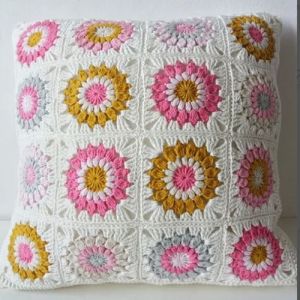 Flower Pattern Crochet Cushion Covers