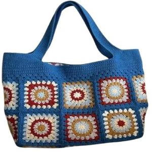 Square Pattern Crochet Handbags