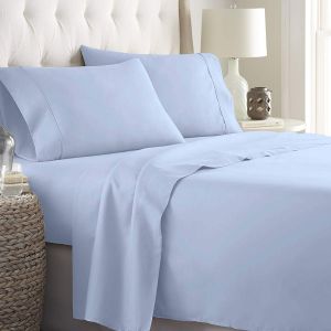 cotton extra long 32 blue bed sheet set