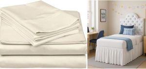 Twin XL 38 Ivory Bed Sheet Set