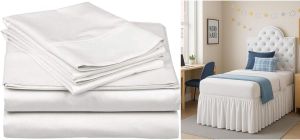 Twin XL 46 White Bed Sheet Set