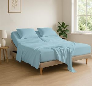 Flex Top King Light Blue Bed Sheet Set