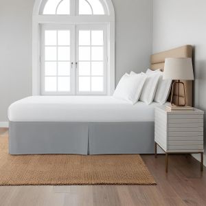 Pleated Bed Skirt With Split Corner