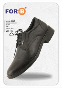 FORB Mens Black Textured Lace Up Formal Shoes