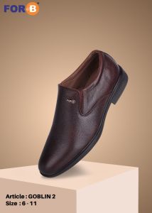 FORB Mens Brown Genuine Leather Slip On Shoes