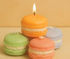 Macron Shaped Candle