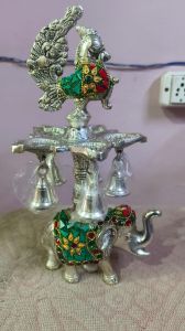 Antique German Silver Stone Work Diya