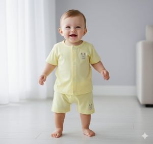 Baby Cotton Front Open Babasuit Set