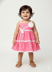 Baby Girl Pink Sleeveless Party Wear Fancy Frock