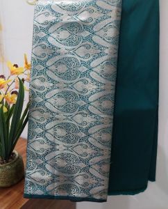 Rama Green Brocade Silk Woven Unstitched Co-ord Sets Fabric