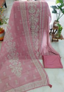 Pure Chanderi Mal Cotton Digital Printed Embellished Unstitched Suit
