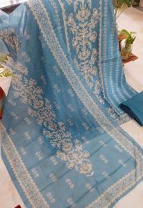 Pure Chanderi Mal Cotton Digital Printed Embellished Unstitiched Suit