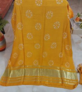 Pure Gajji Silk Ajrakh Print Unstitched Suits with Bottom Pure Shantoon Dupatta