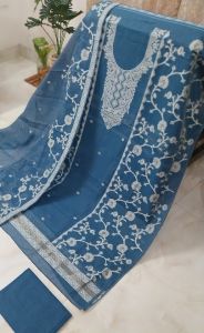 Pure Cotton Woven with Tassels Unstitched Suits