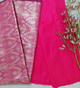 Magenta Brocade Silk Woven Unstitched Co-ord Sets Fabric