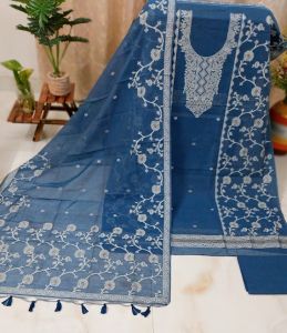 Pure Cotton Woven with Tassels Unstitched Suits