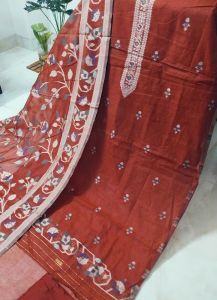 Cotton Silk Thread Bottom Pure Shantoon Unstitched Suits