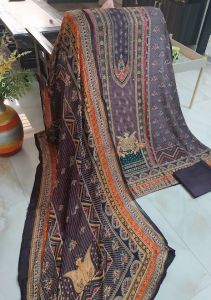 Cotton Blend Digital Printed Unstitched Suit with Rayon Dupatta