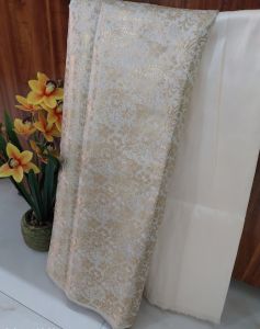 Ivory Brocade Silk Woven Unstitched Co-ord Sets Fabric