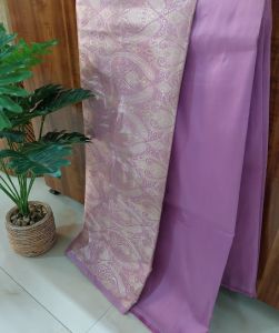 Lilac Brocade Silk Woven Bottom Unstitched Co-ord Sets Fabric