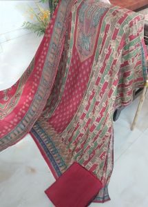 Cotton Blended Digital Printed Unstitched Suits with Rayon Dupatta