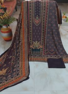 Cotton Blend Digital Printed Unstitched Suit with Rayon Dupatta