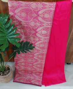 Magenta Brocade Silk Woven Unstitched Co-ord Sets Fabric