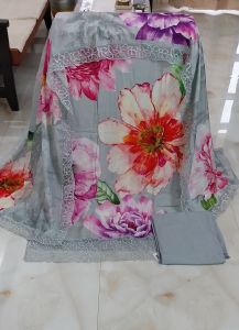 Pure Muslin Silk Soft Digital Printed Embellished Unstitched Suit