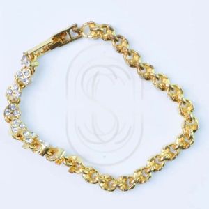 18K Diamond Cut Rolo Style Chain Bracelet