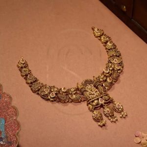 22K Temple Style Antique Gold Necklace