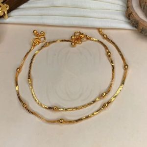 Big Ball Gold Plated Anklet